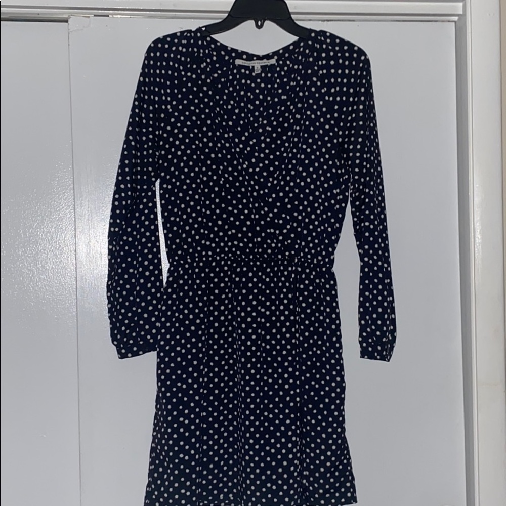 Blue and while Polkadot dress